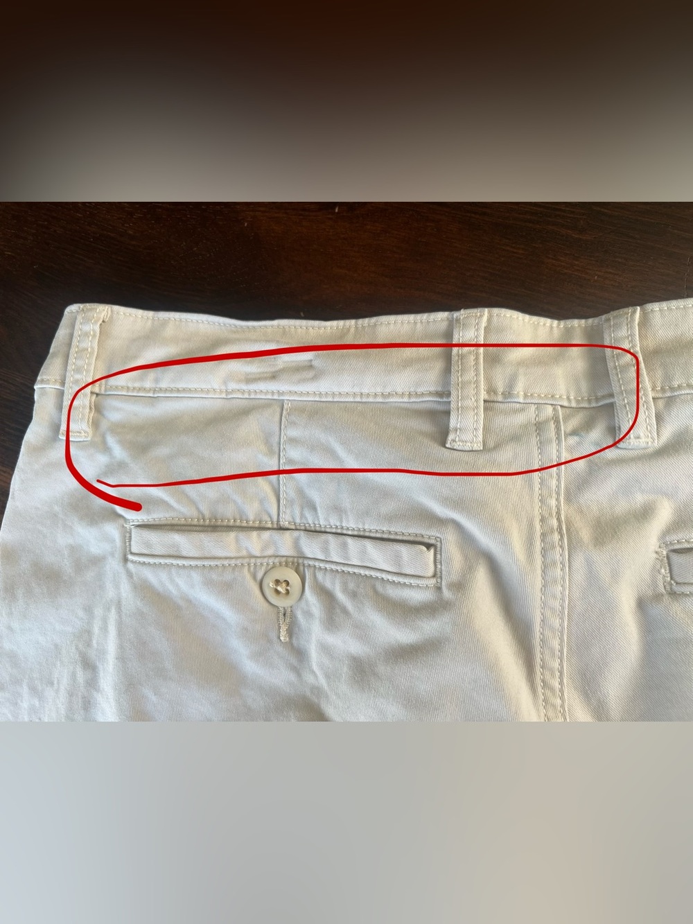 Flint & Tinder Mens 5” Chino Shorts Sz 33 Off White Stretch *Color Transfer* GUC - Picture 5 of 13